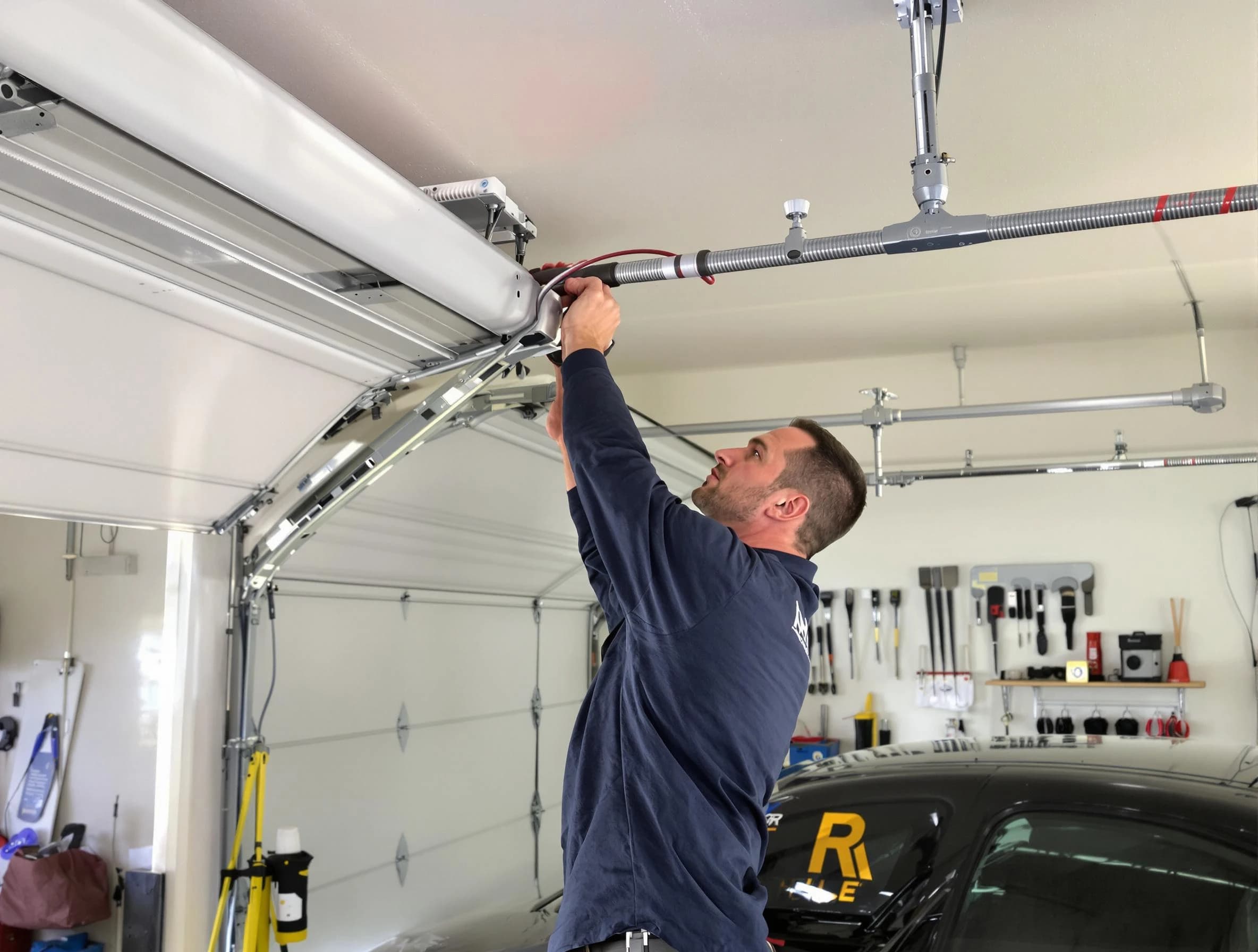 Mesa Garage Door Repair technician performing garage door cable repair in Mesa