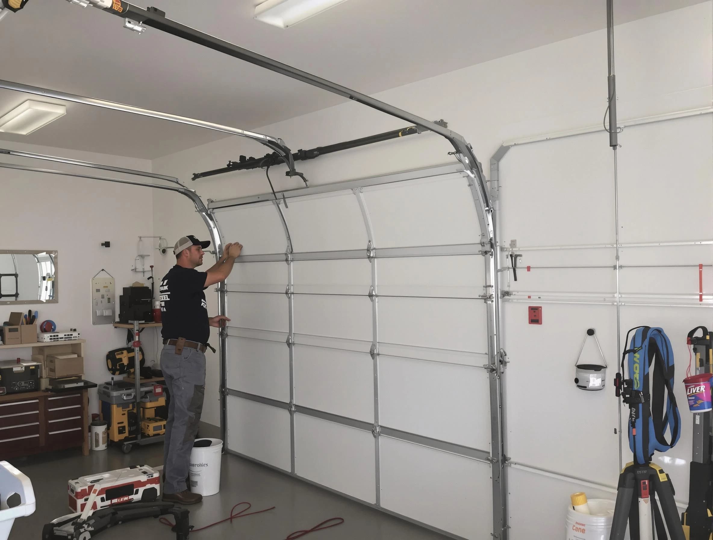 Mesa Garage Door Repair team installing new garage door in Mesa