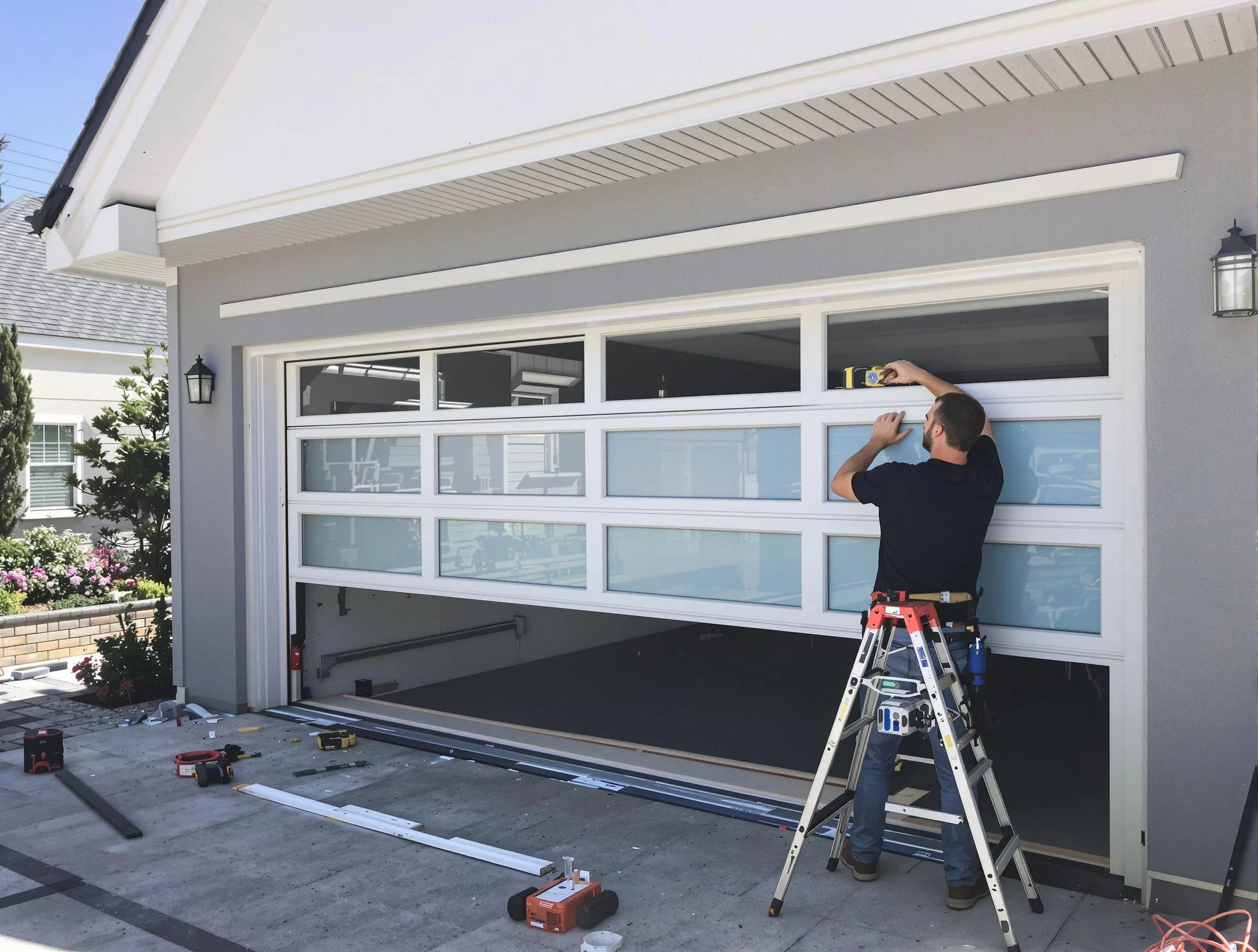 Mesa Garage Door Repair team performing garage door replacement in Mesa