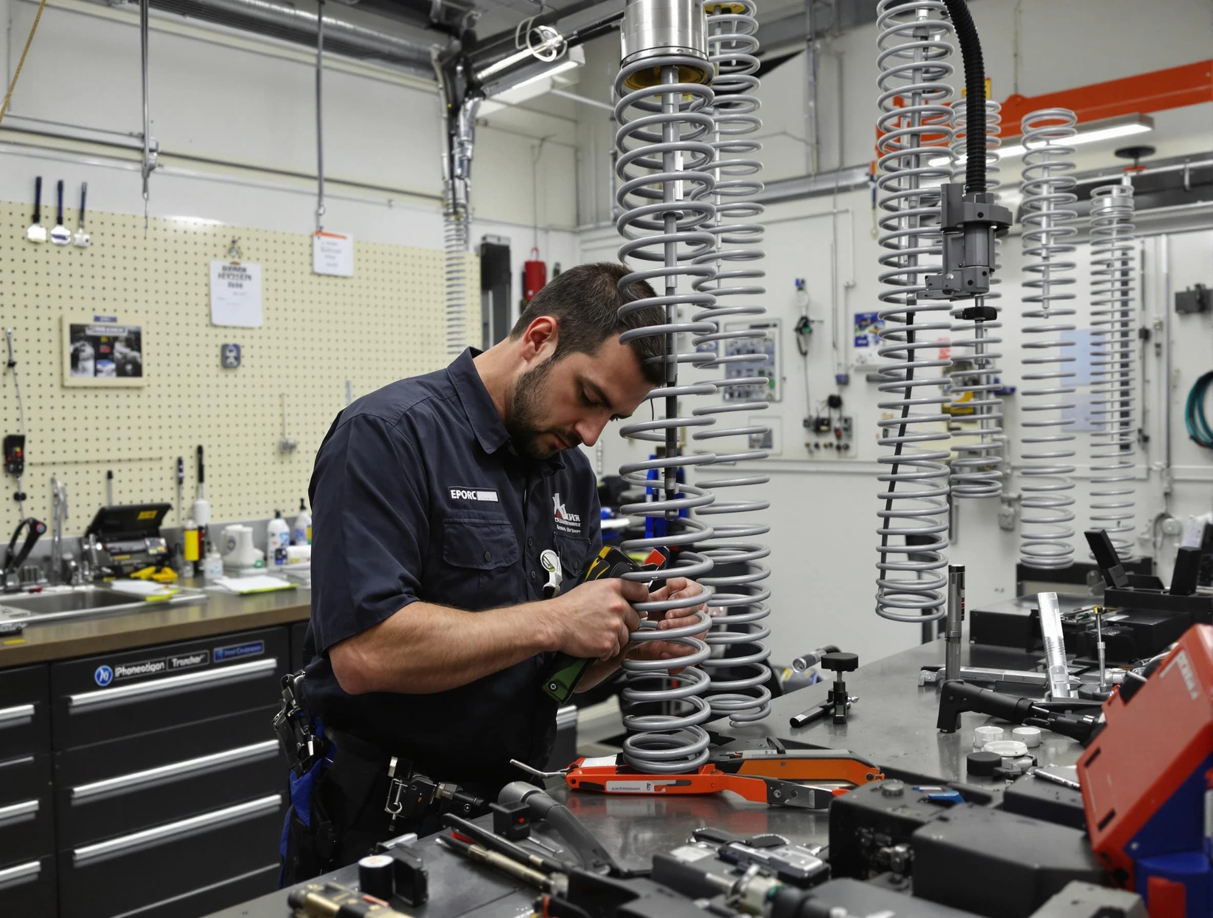 Mesa Garage Door Repair technician performing spring repair in Mesa