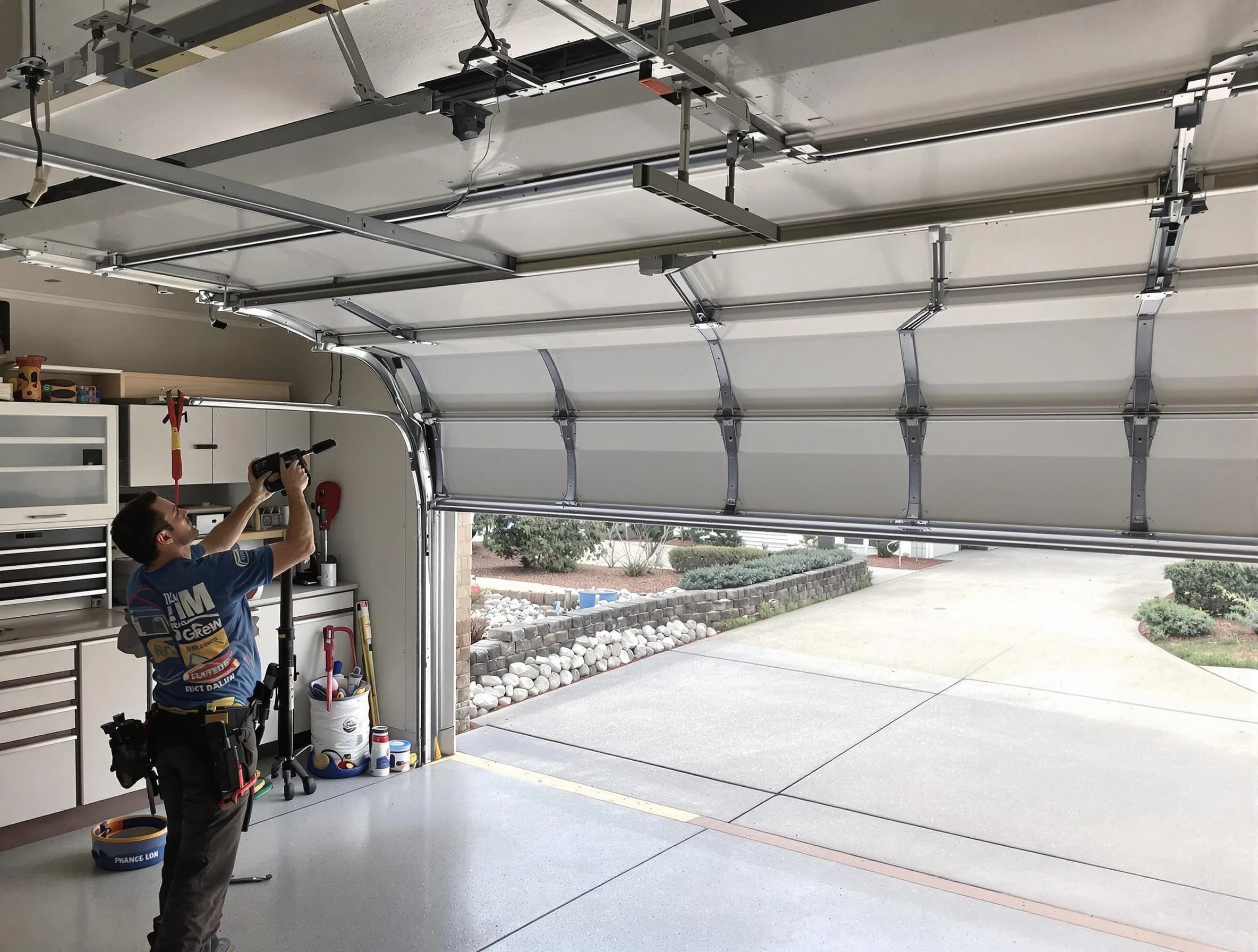 Garage door track repair service by Mesa Garage Door Repair in Mesa